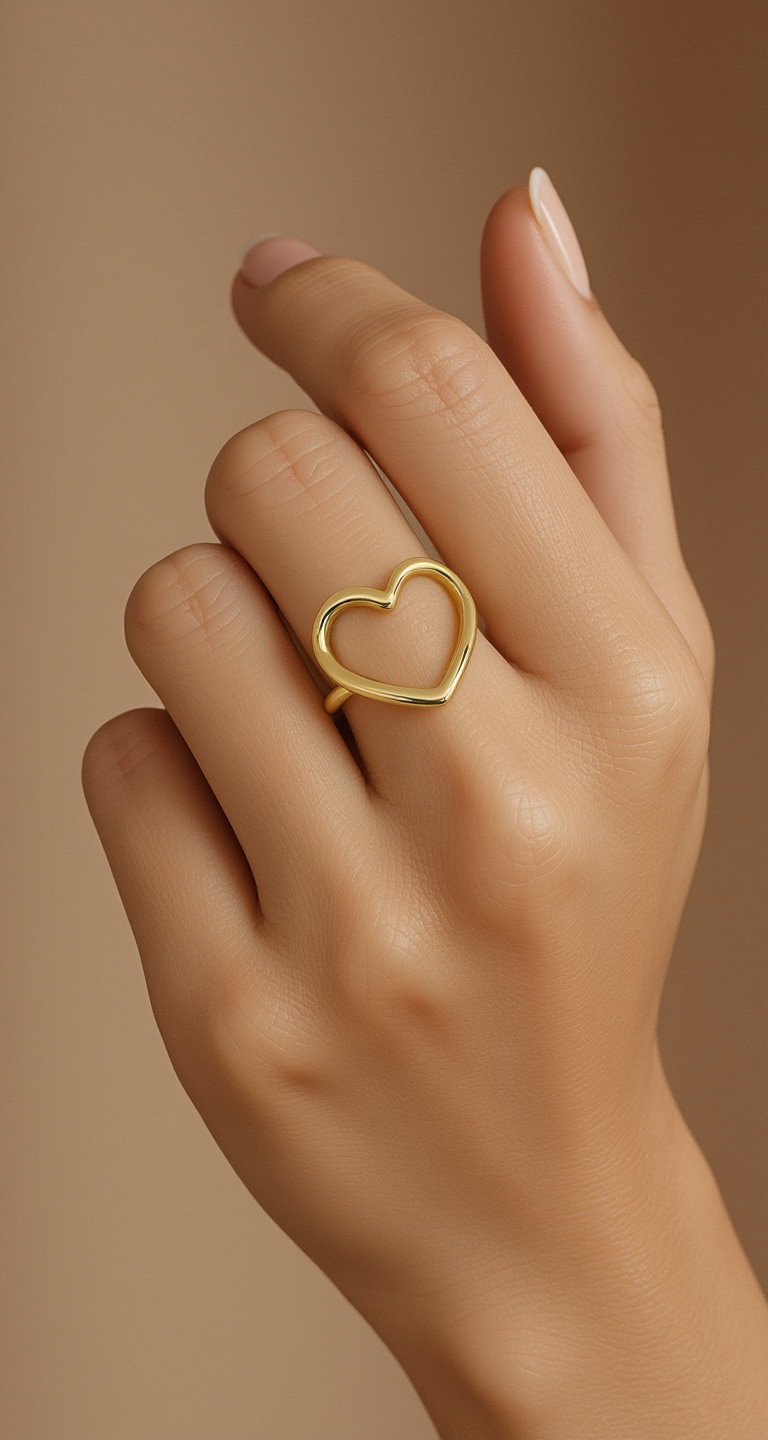 "Lumina Heart" Plain Gold Ring