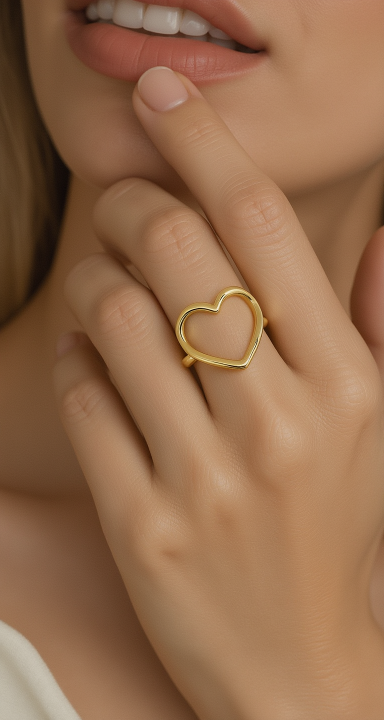 "Lumina Heart" Plain Gold Ring