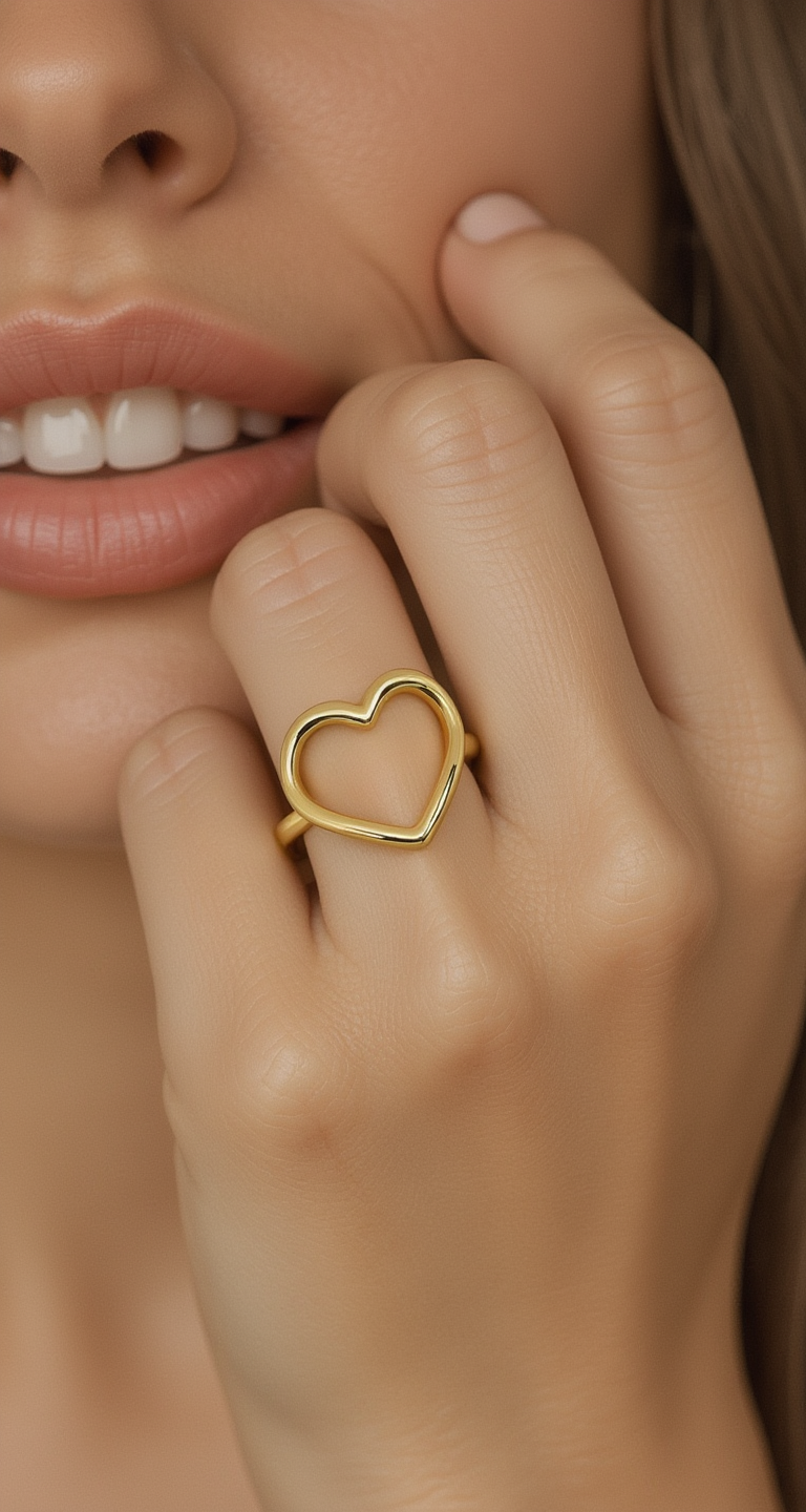 "Lumina Heart" Plain Gold Ring