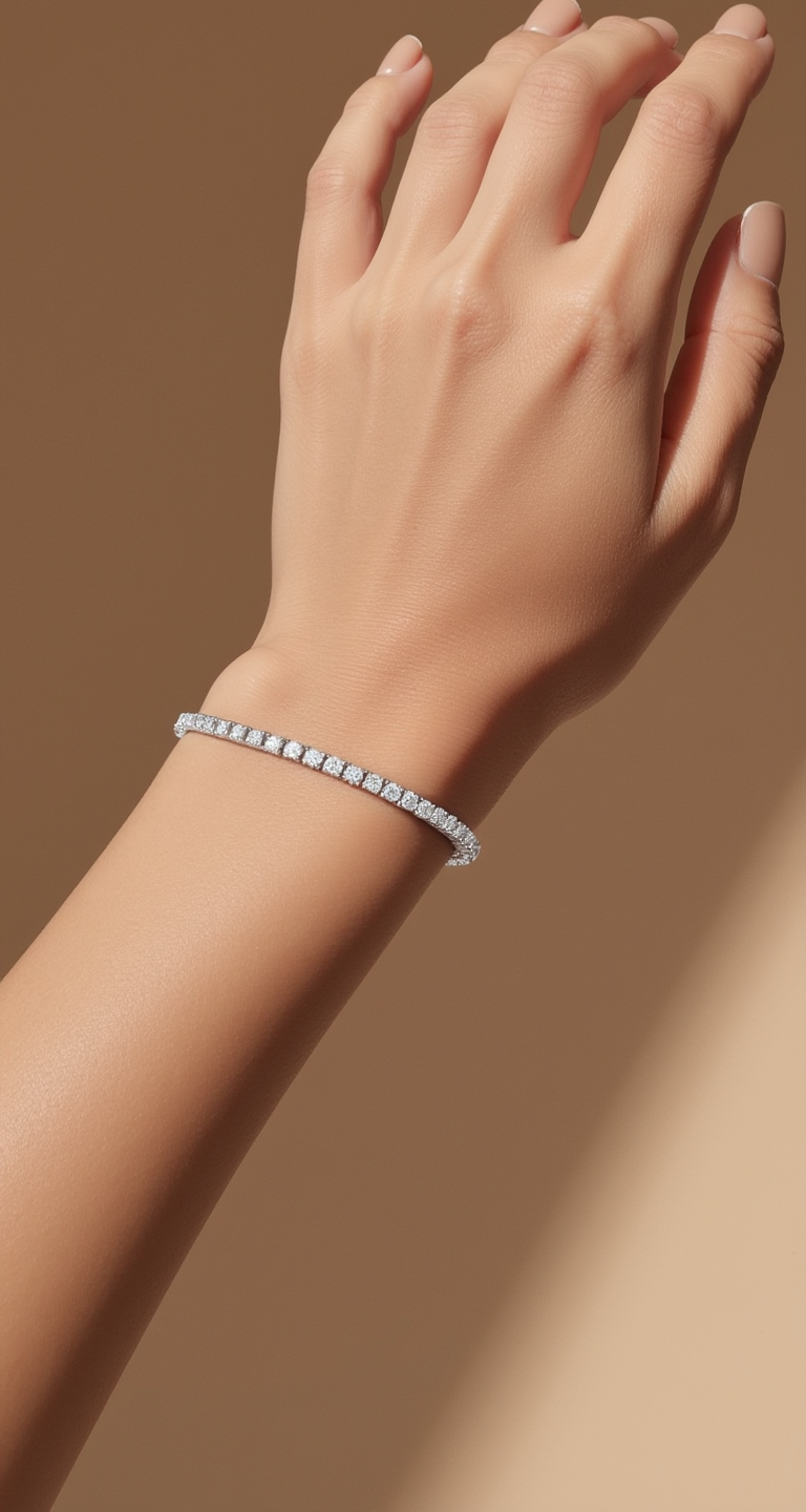 3.80-4.40ct total weight "Flora" Round Brilliant Cut Classic Bracelet (0.07ct each)