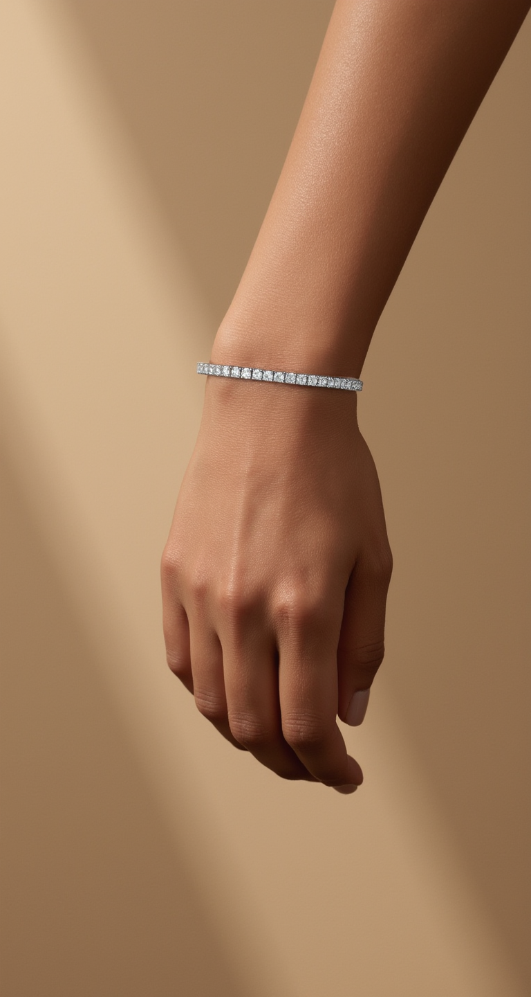 3.80-4.40ct total weight "Flora" Round Brilliant Cut Classic Bracelet (0.07ct each)