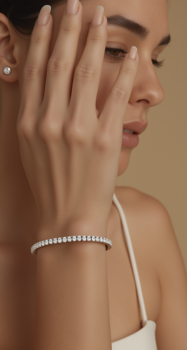 9.50-10.50ct total weight "Fyndi" Oval Cut Tennis Bracelet (0.20ct Each)