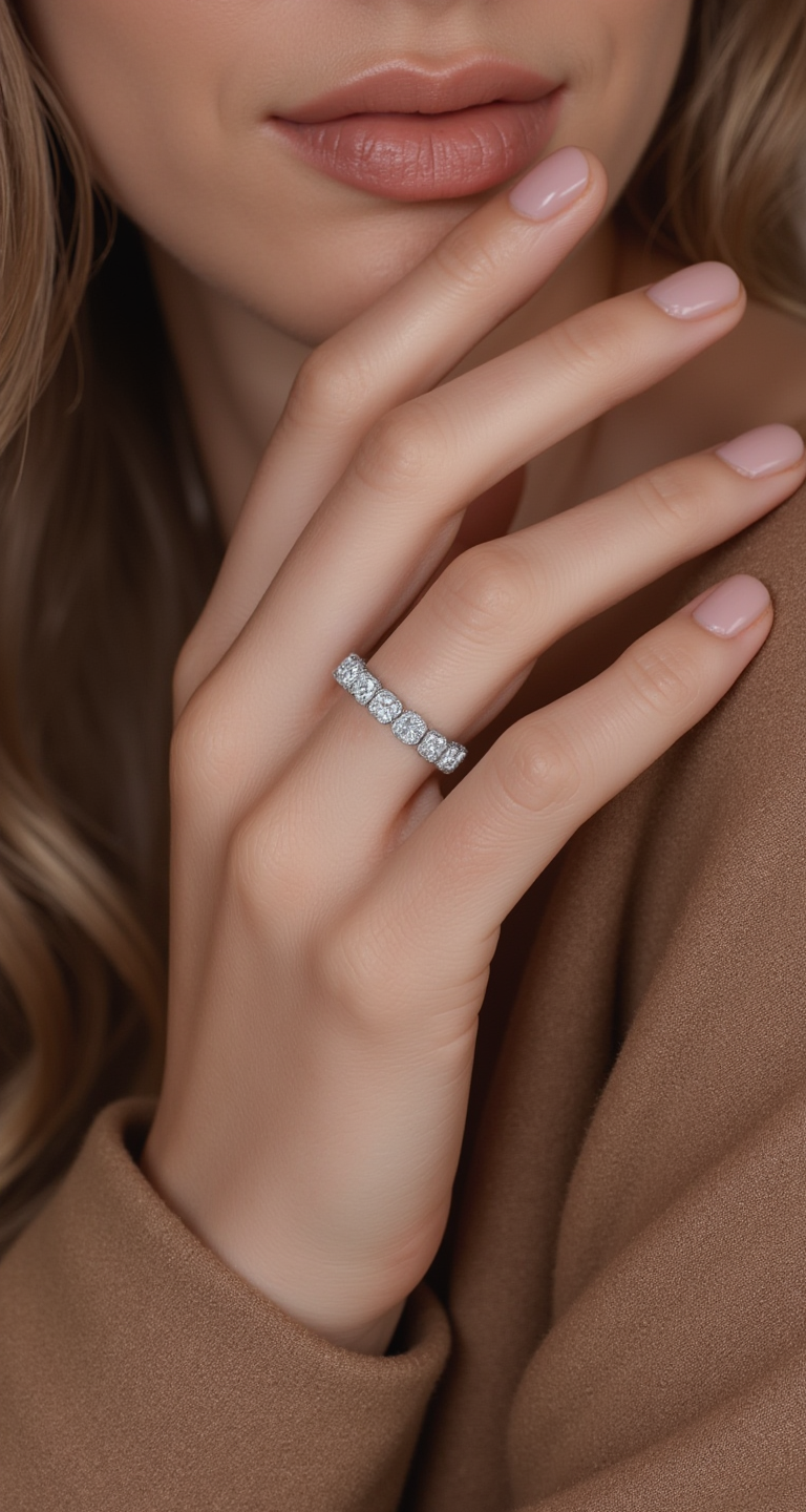 1.60-1.85ct total weight "Petal" Eternity Band (0.10ct Each)