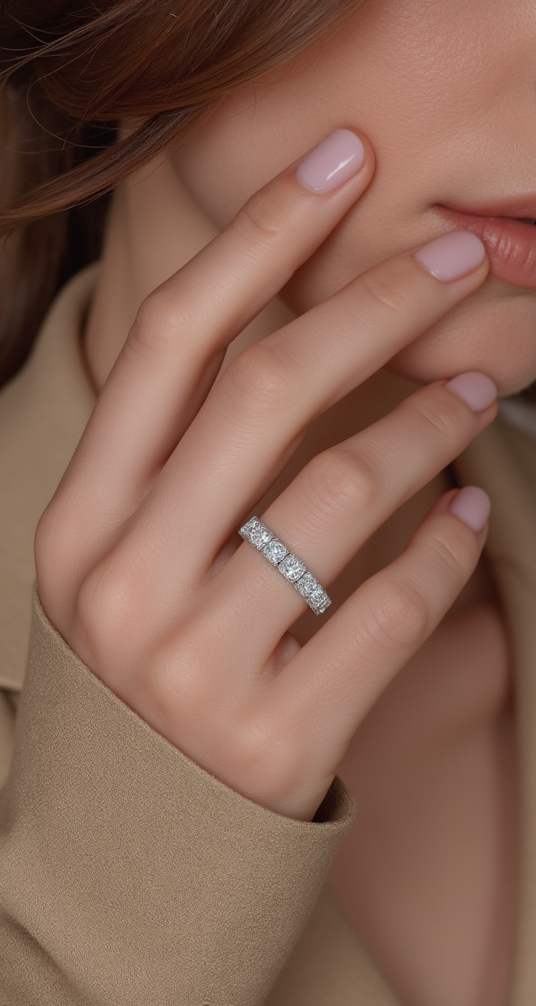 1.60-1.85ct total weight "Petal" Eternity Band (0.10ct Each)