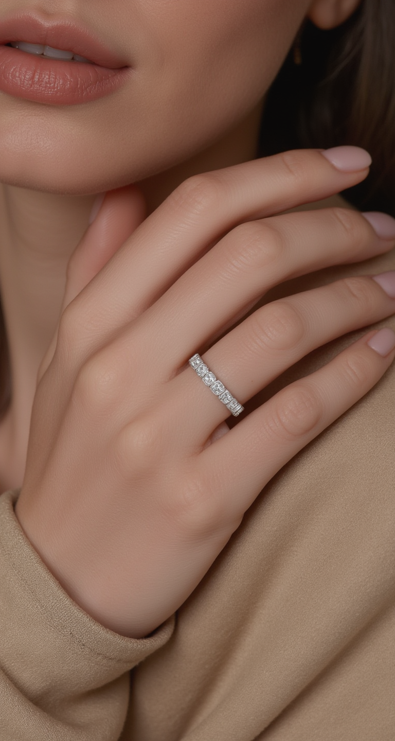1.60-1.85ct total weight "Petal" Eternity Band (0.10ct Each)
