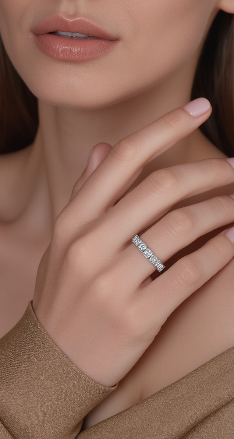 1.60-1.85ct total weight "Petal" Eternity Band (0.10ct Each)