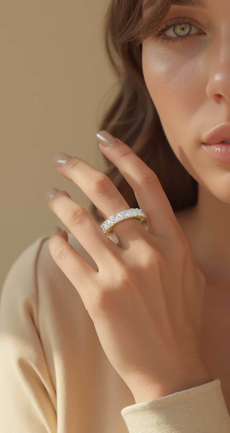 3.60-4.10ct total weight "Pyra" Eternity Band (0.15ct Each)