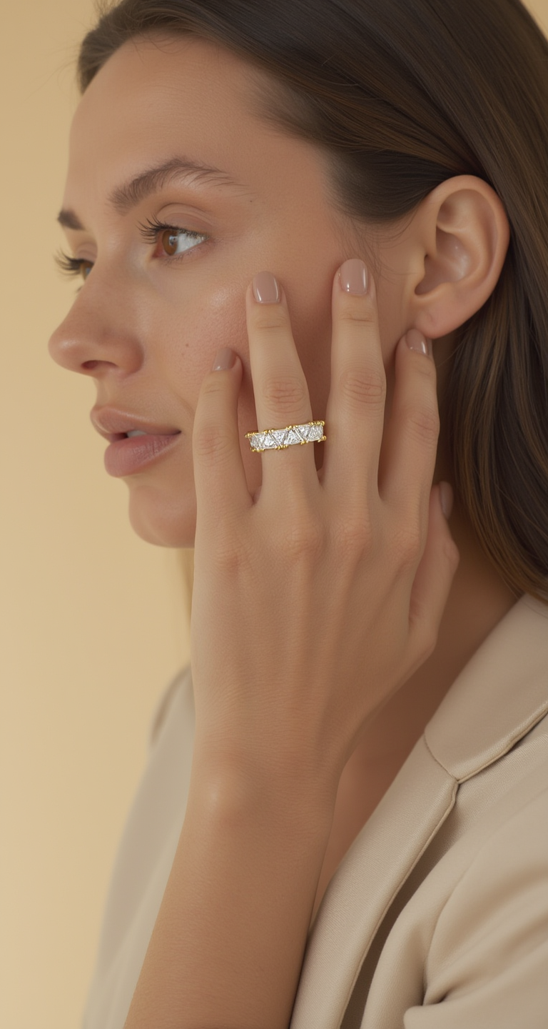 3.60-4.10ct total weight "Pyra" Eternity Band (0.15ct Each)