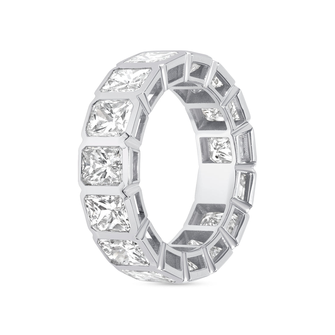 7.40-7.90ct total weight &quot;Elara&quot; Radiant cut Eternity Band (0.50ct Each)