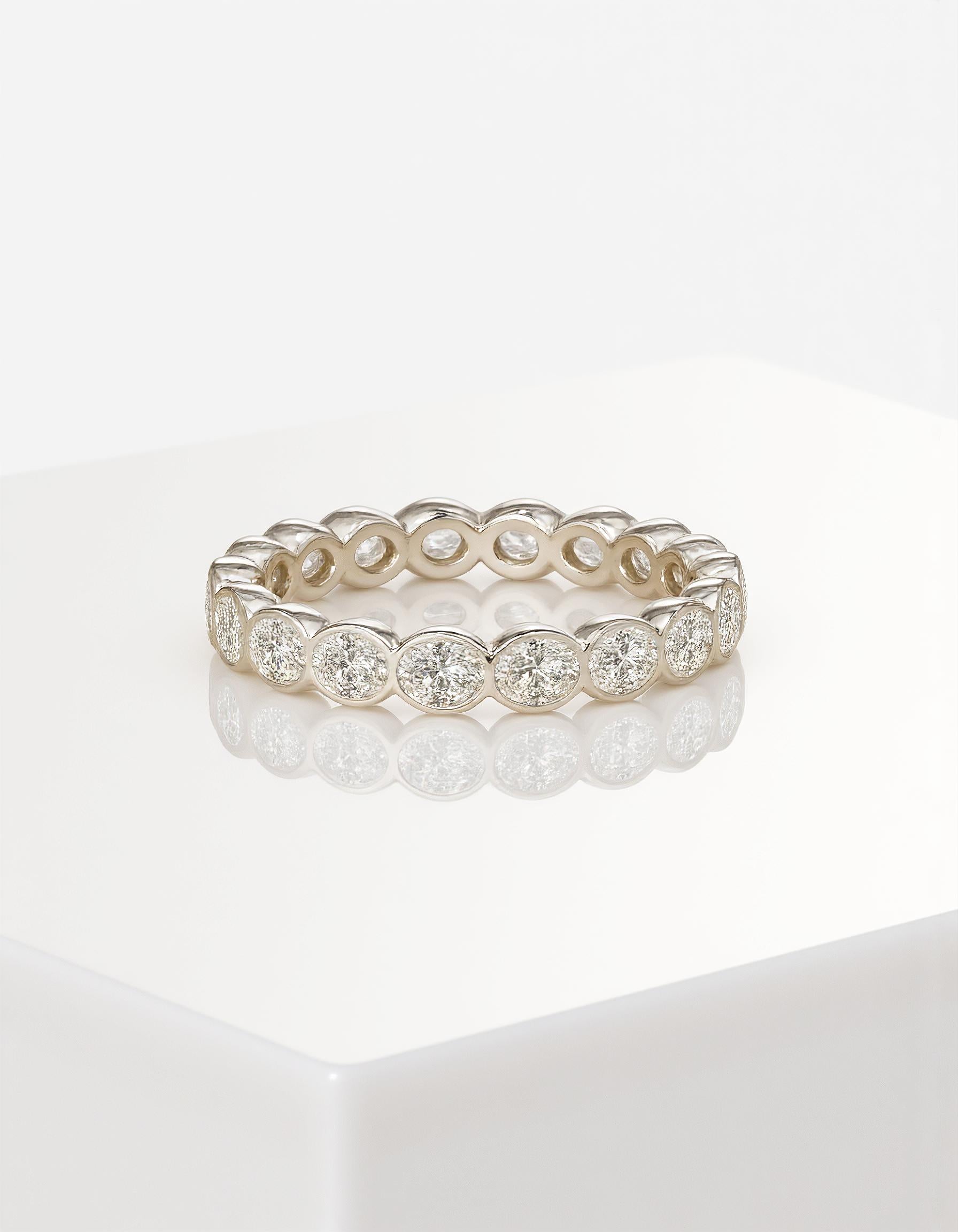&quot;Odessa&quot; Horizontally Set Oval cut Bezel set Eternity Band