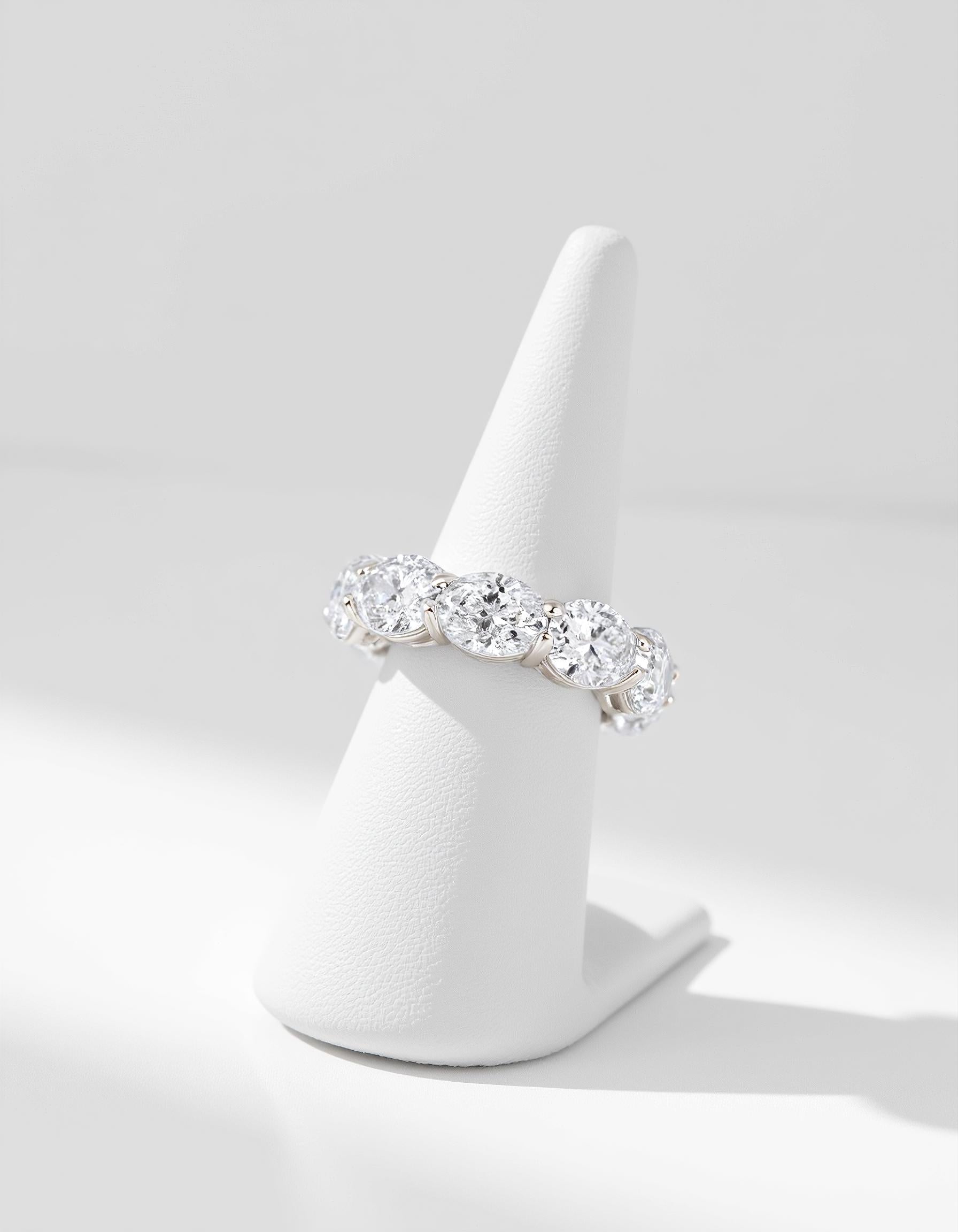 &quot;Sia&quot; Horizontally set Oval cut Prong set Eternity Band