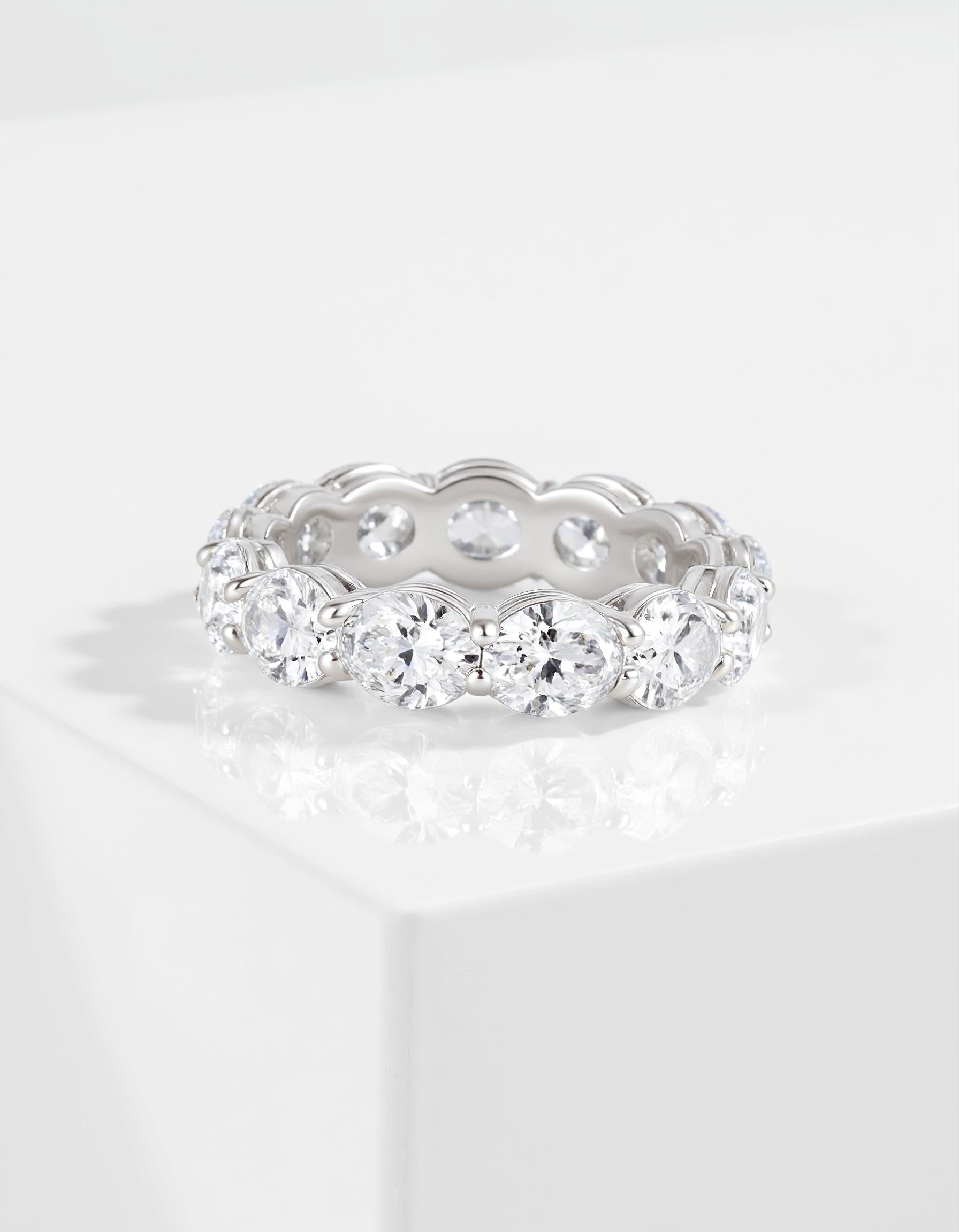 &quot;Sia&quot; Horizontally set Oval cut Prong set Eternity Band