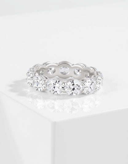 &quot;Sia&quot; Horizontally set Oval cut Prong set Eternity Band