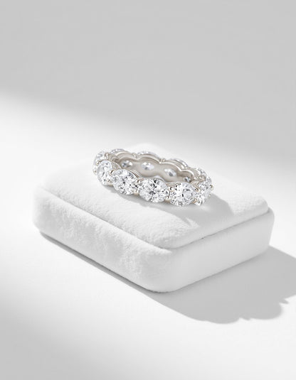 &quot;Sia&quot; Horizontally set Oval cut Prong set Eternity Band