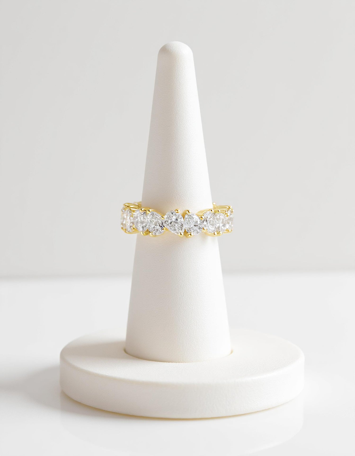 &quot;Kris&quot; Slanted set Pear Shape cut Prong set Eternity Band