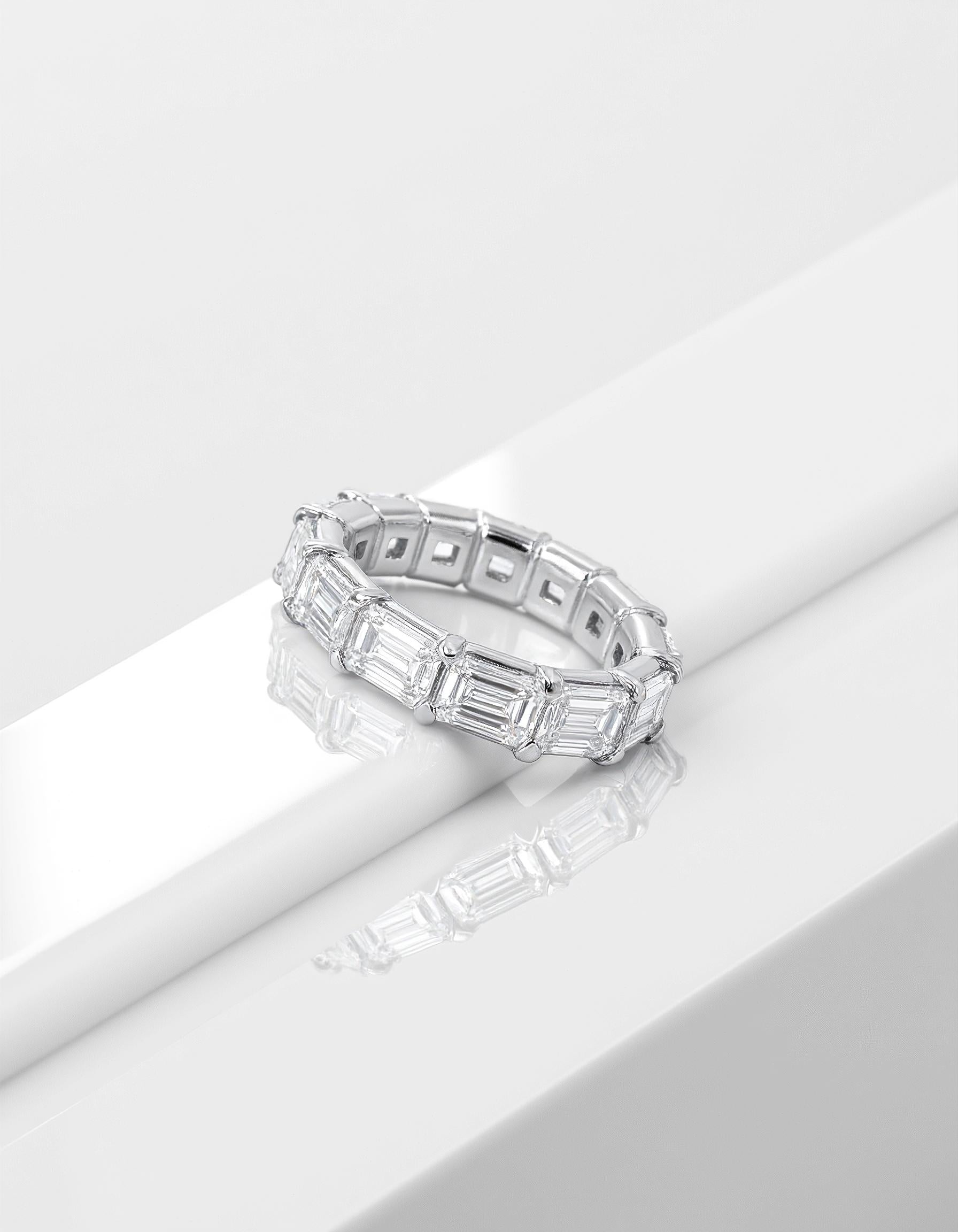 &quot;Nova&quot; Horizontally Set Emerald cut Prong set Eternity Band (0.50ct Each)
