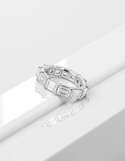 &quot;Nova&quot; Horizontally Set Emerald cut Prong set Eternity Band (0.50ct Each)