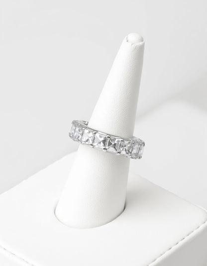 &quot;Lexa&quot; Pixel Cut Prong Set Eternity Band