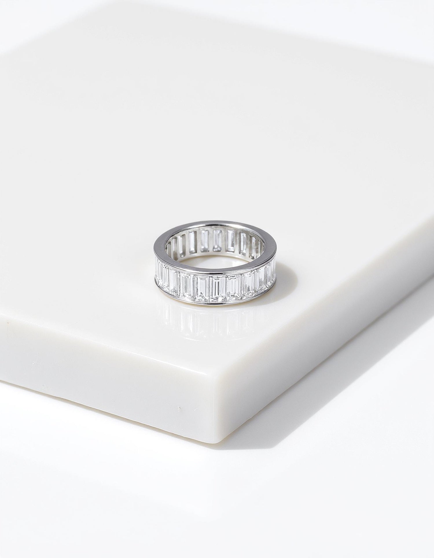 &quot;Alessa&quot; Straight Baguette cut Channel Set Eternity Band