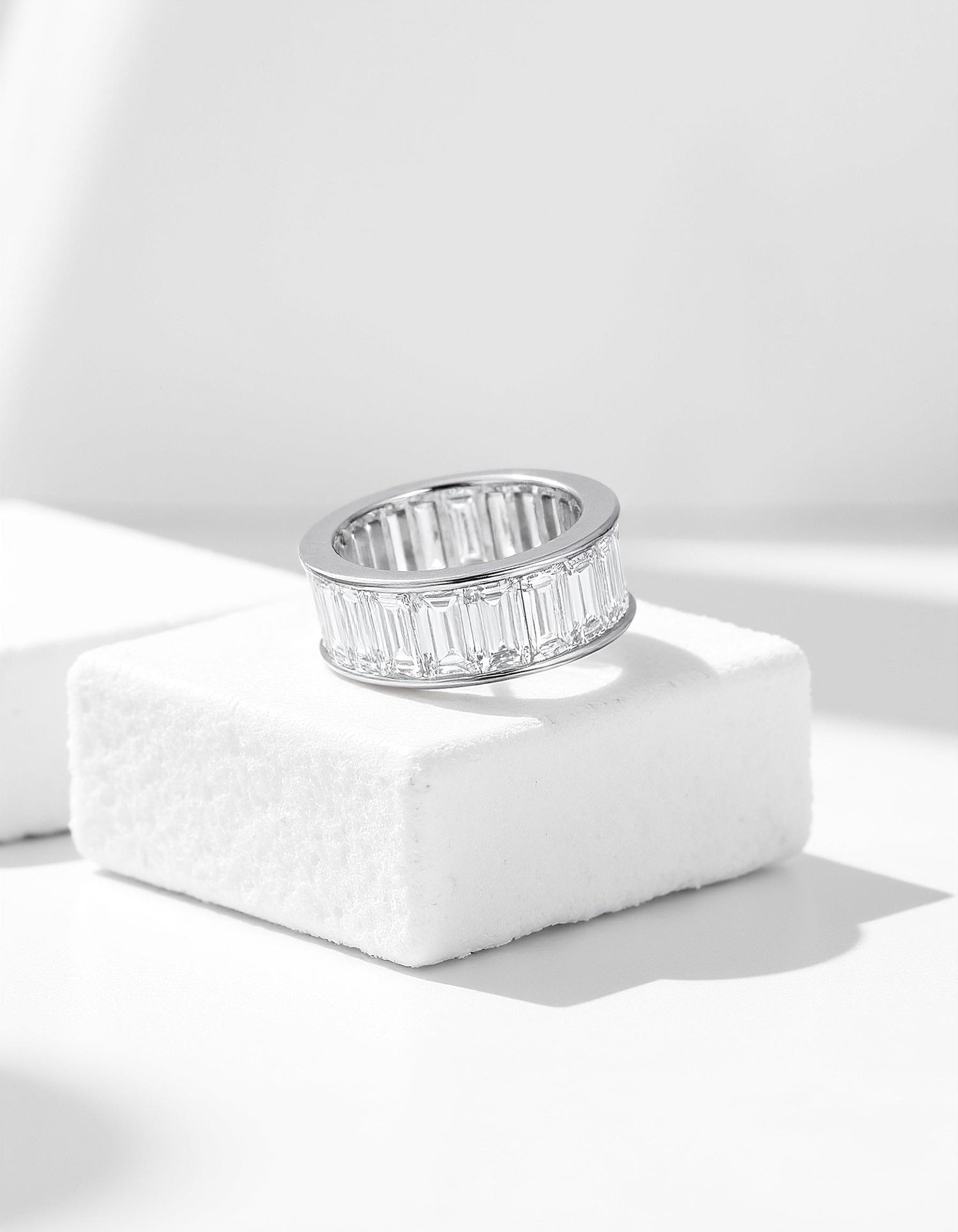 &quot;Alessa&quot; Straight Baguette cut Channel Set Eternity Band