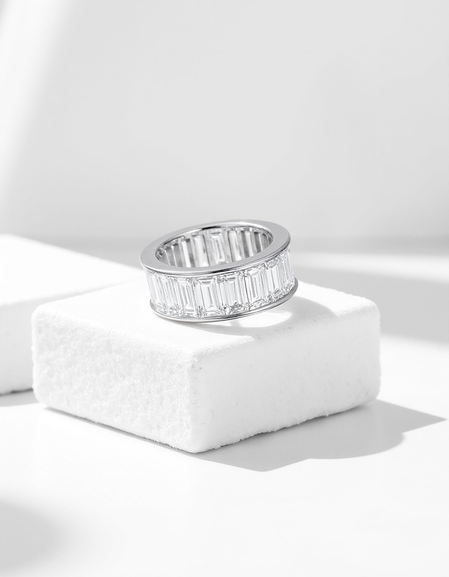 &quot;Alessa&quot; Straight Baguette cut Channel Set Eternity Band