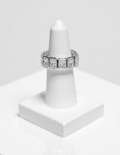 &quot;Elara&quot; Radiant cut Bezel set Eternity Band