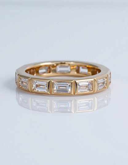 &quot;Styrka&quot; Horizontally set Baguette cut Bezel set Eternity Band