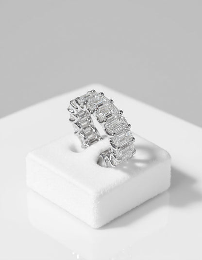 &quot;Vita&quot; Prong Set Emerald cut &quot;U&quot; shape design Eternity Band