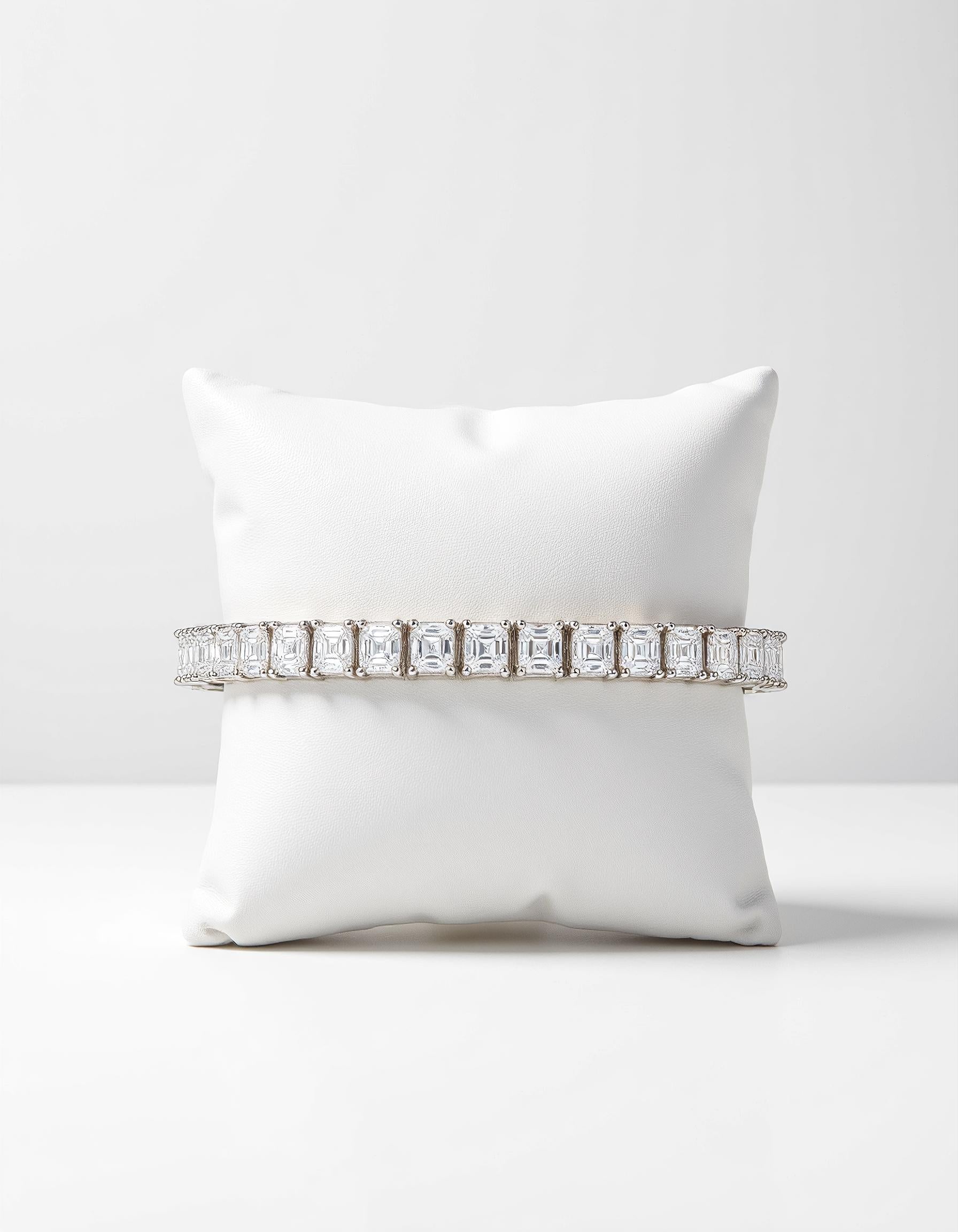 &quot;Cleo&quot; Asscher Cut Prong Set Tennis Bracelet