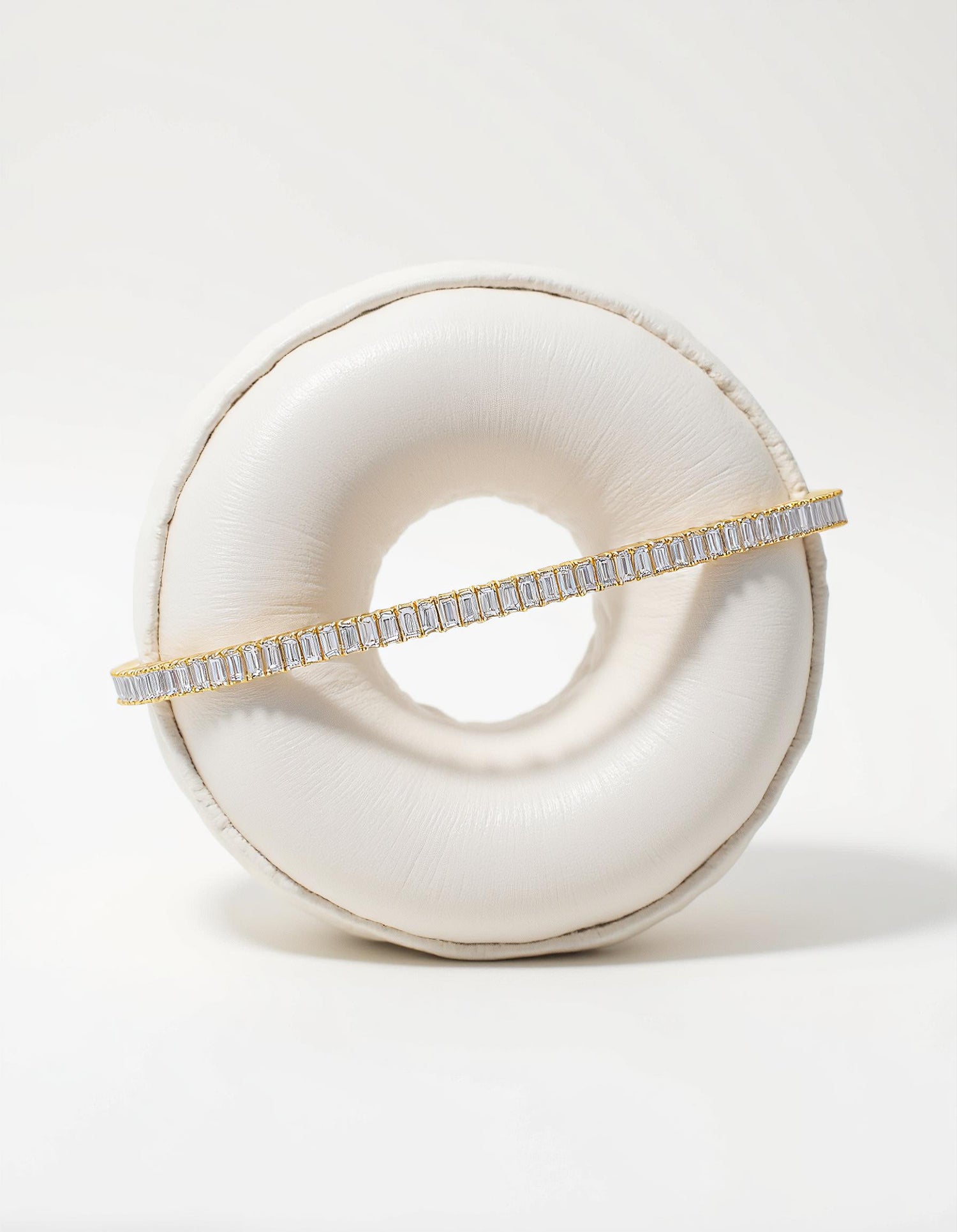 &quot;Sora&quot; Straight Baguette cut Prong Set &quot;Flexi Bangle&quot;