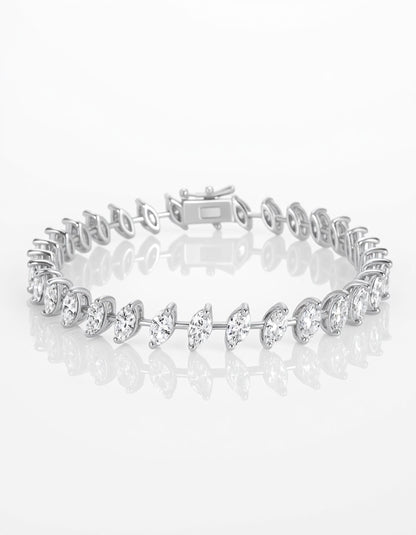 &quot;Bella&quot; Slanted set, spaced out, Marquise cut prong set Tennis Bracelet