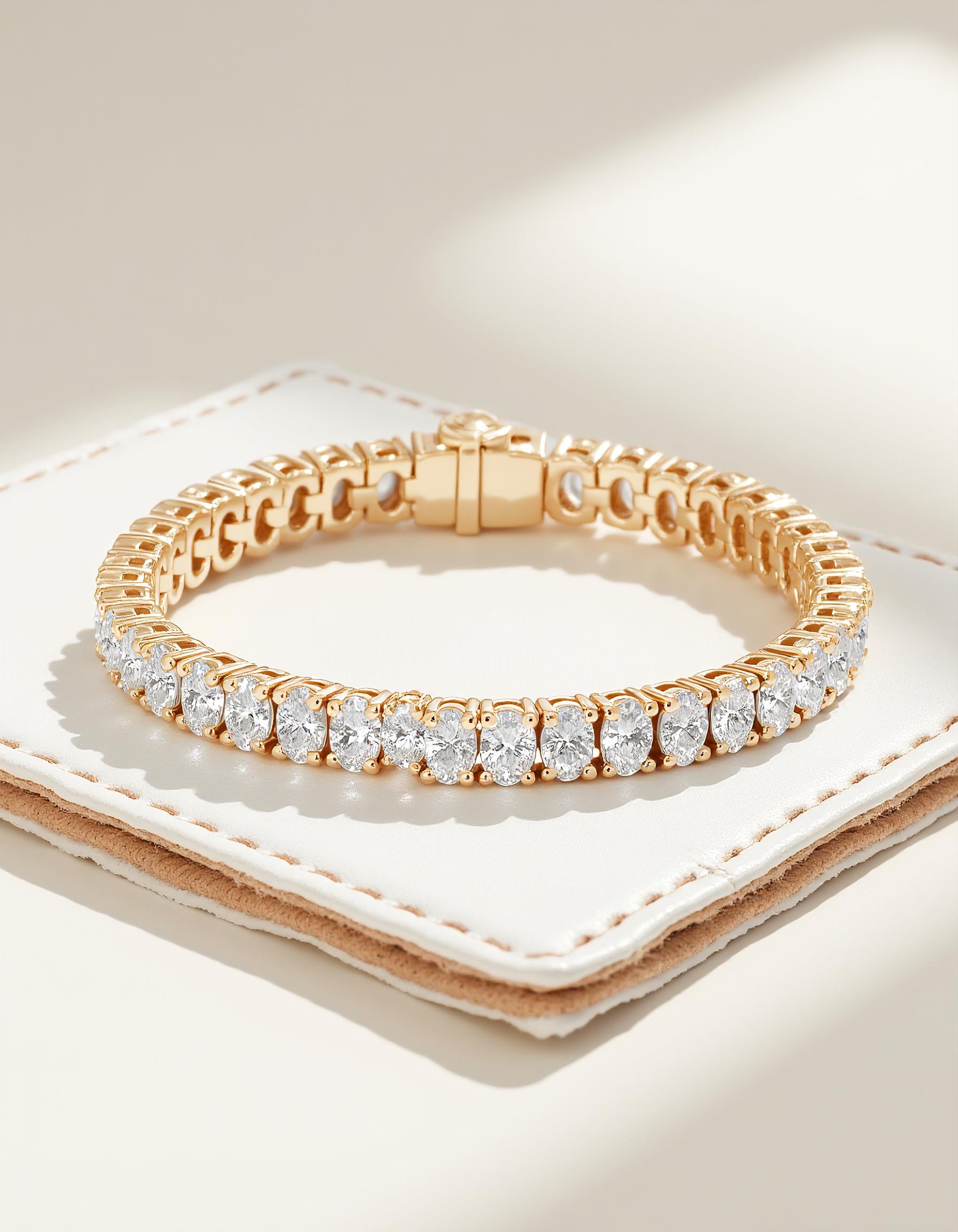 &quot;Fyndi&quot; Classic basket Oval Cut Prong set Tennis Bracelet