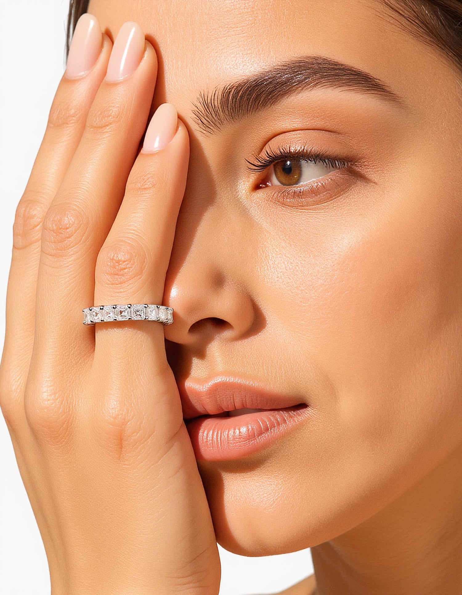 &quot;Luxe&quot; Asscher Cut &quot;U&quot; shape prong set Eternity Band