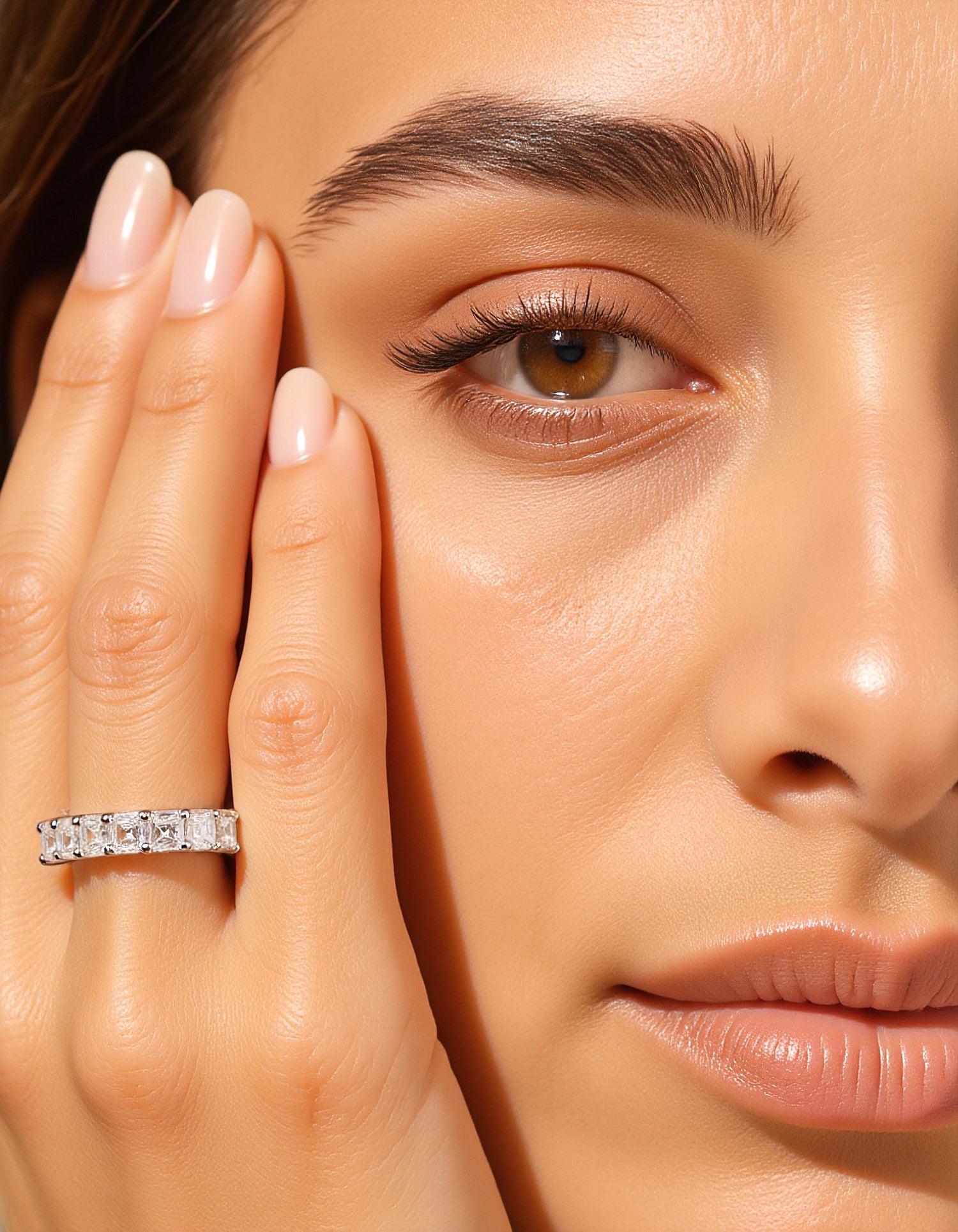 &quot;Luxe&quot; Asscher Cut &quot;U&quot; shape prong set Eternity Band