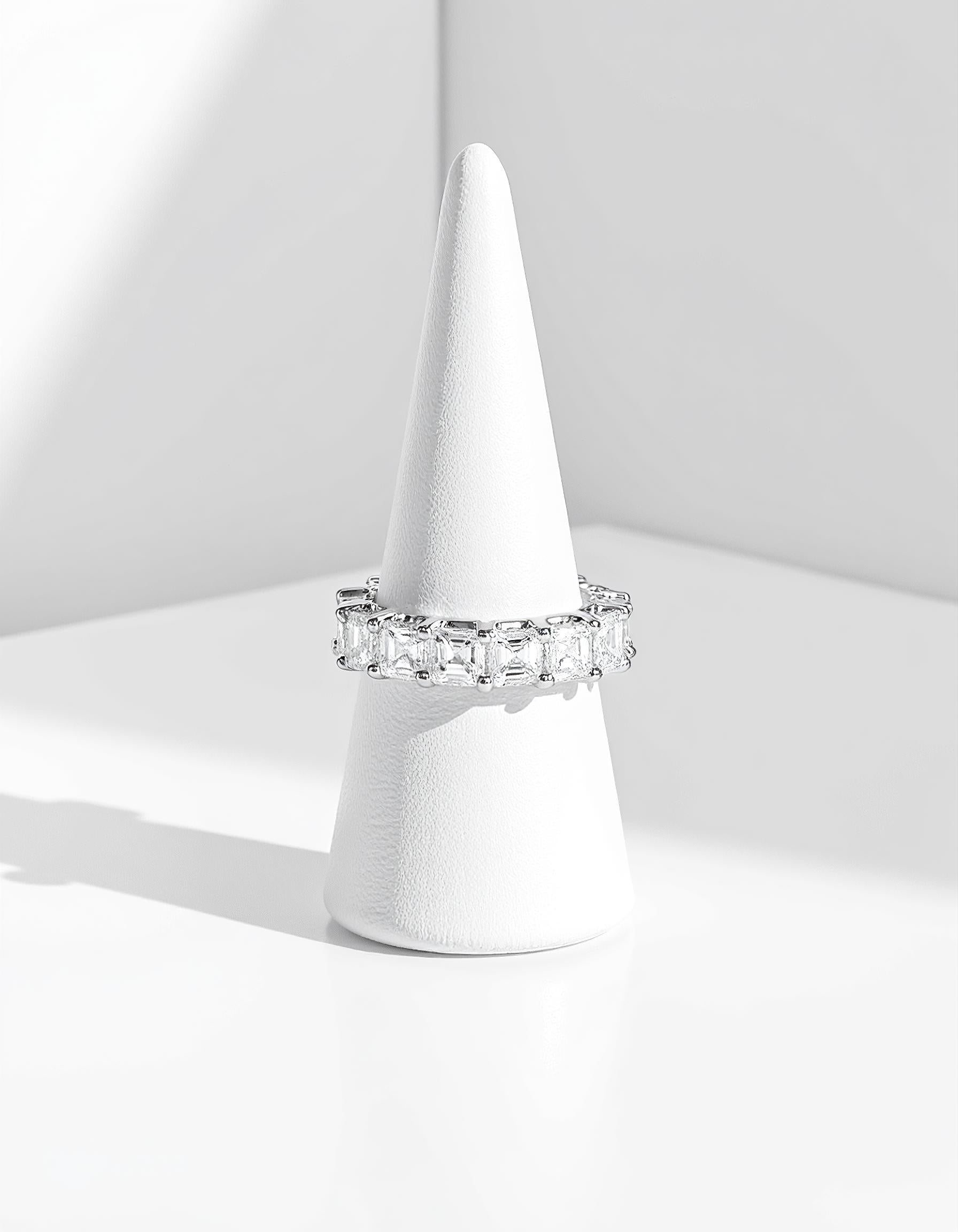 &quot;Luxe&quot; Asscher Cut &quot;U&quot; shape prong set Eternity Band