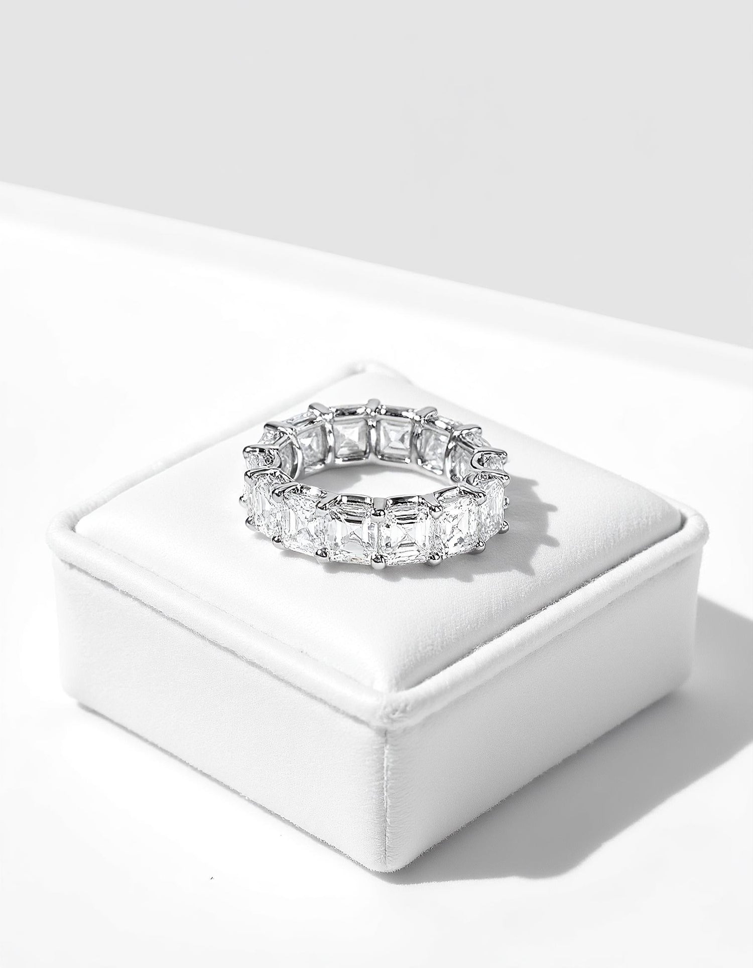 &quot;Luxe&quot; Asscher Cut &quot;U&quot; shape prong set Eternity Band