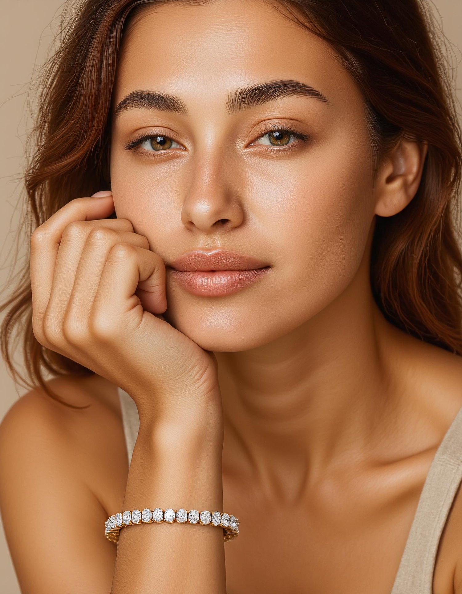 &quot;Fyndi&quot; Classic basket Oval Cut Prong set Tennis Bracelet