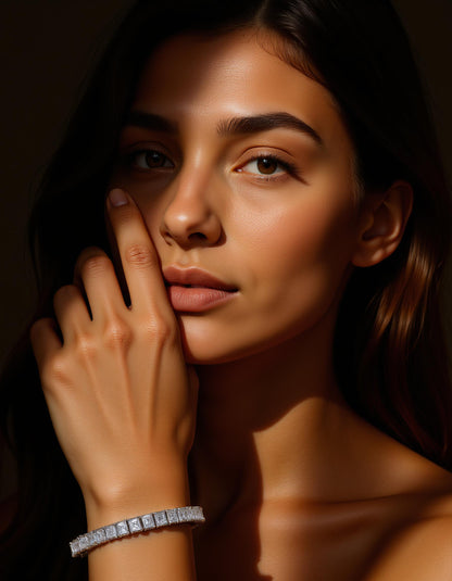 &quot;Cleo&quot; Asscher Cut Prong Set Tennis Bracelet