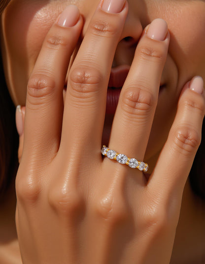 &quot;Sia&quot; Horizontally set Oval cut Prong set Eternity Band