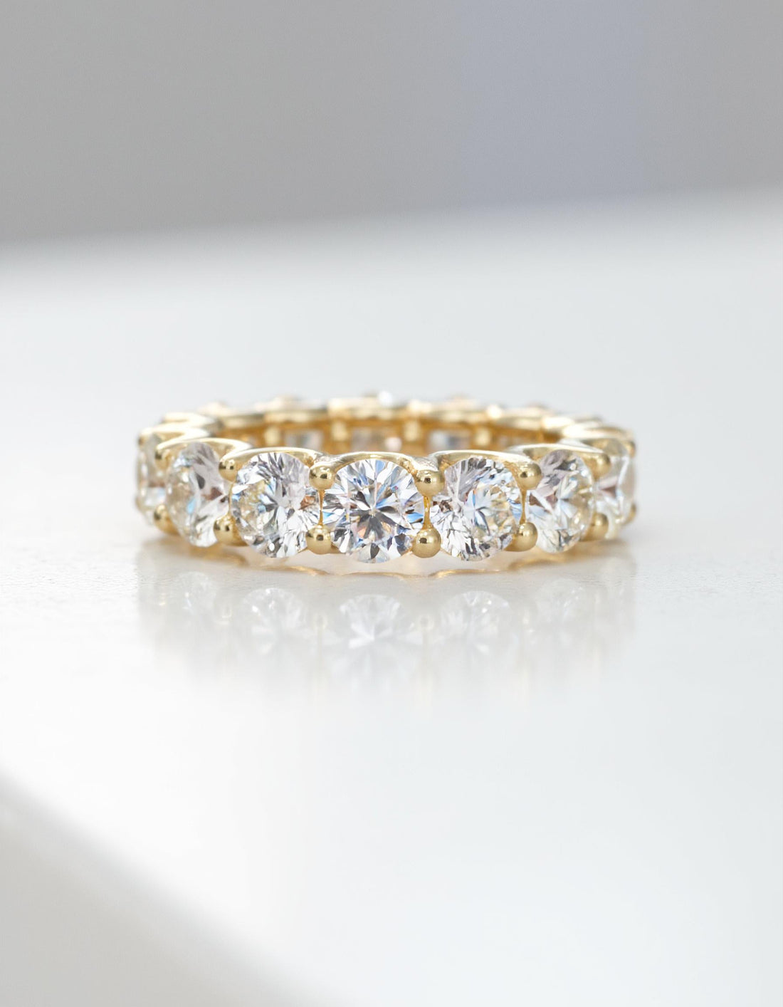 &quot;Lumen&quot; Round Brilliant Cut &quot;U&quot; Shape Basket Eternity Band