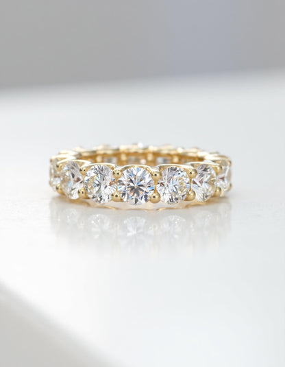 &quot;Lumen&quot; Round Brilliant Cut &quot;U&quot; Shape Basket Eternity Band