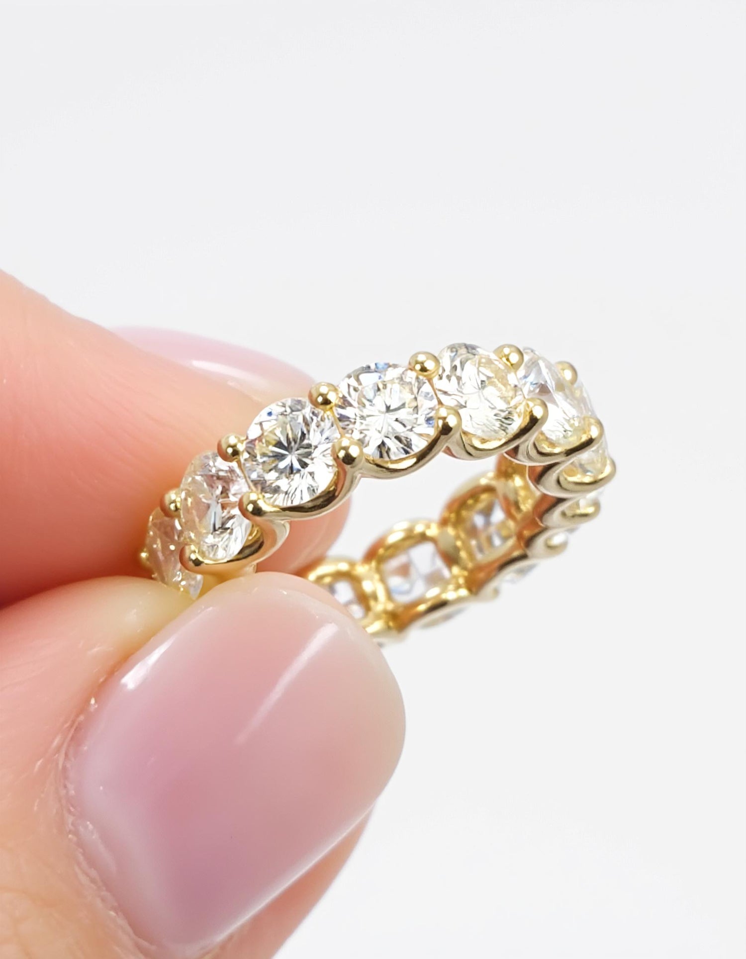 &quot;Lumen&quot; Round Brilliant Cut &quot;U&quot; Shape Basket Eternity Band