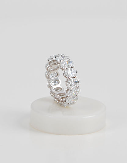 &quot;Luna&quot; Classic Basket Oval cut Prong set Eternity Band