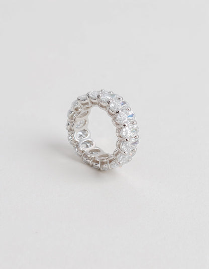 &quot;Luna&quot; Classic Basket Oval cut Prong set Eternity Band