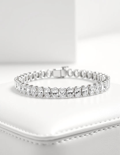 &quot;Fyndi&quot; Classic basket Oval Cut Prong set Tennis Bracelet