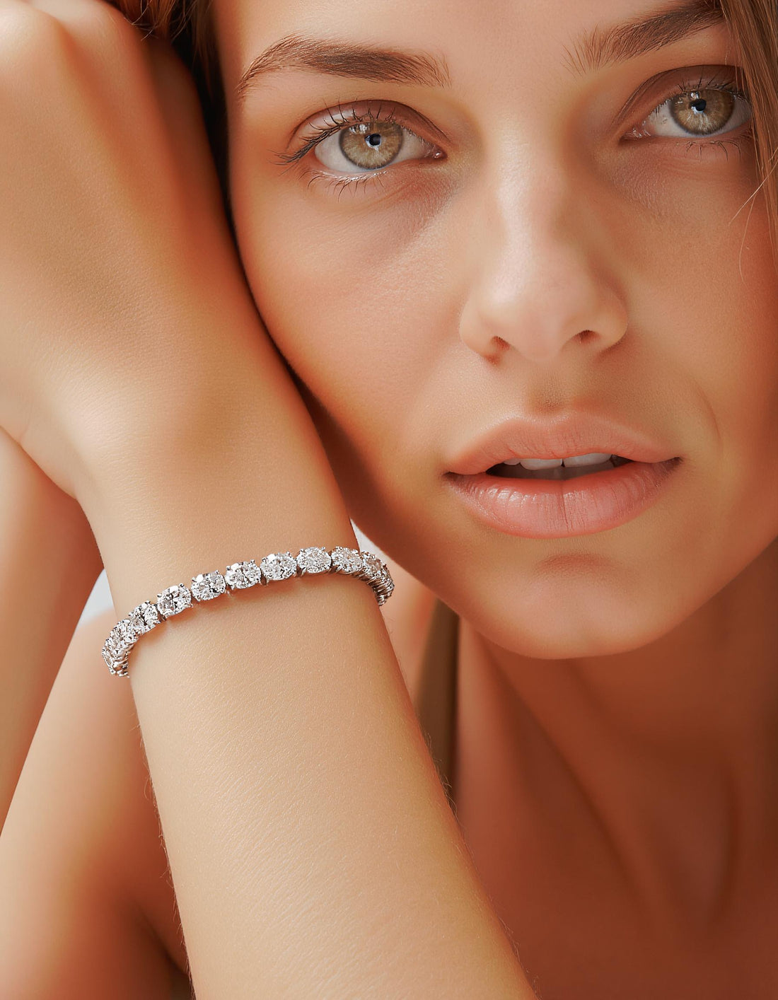 &quot;Ella&quot; Horizontally set Oval Cut Prong set Tennis Bracelet