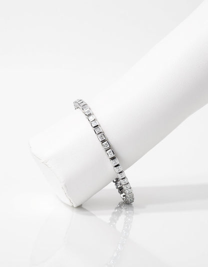 &quot;Petra&quot; Asscher Cut Bezel Set Tennis Bracelet