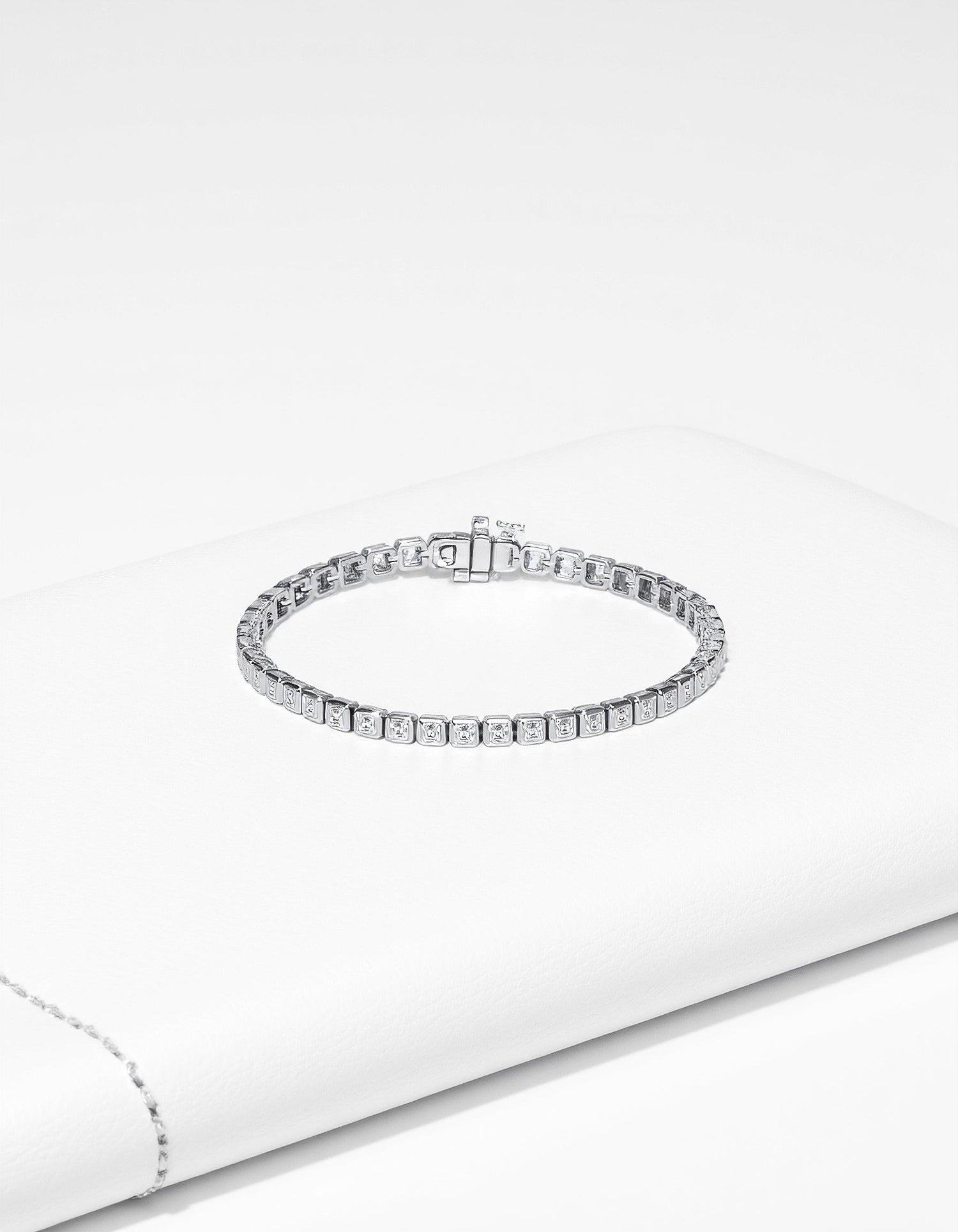 &quot;Petra&quot; Asscher Cut Bezel Set Tennis Bracelet