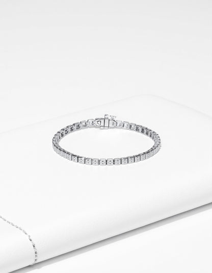 &quot;Petra&quot; Asscher Cut Bezel Set Tennis Bracelet