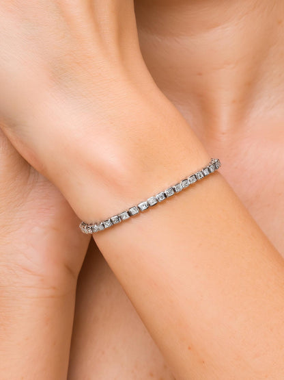 &quot;Petra&quot; Asscher Cut Bezel Set Tennis Bracelet